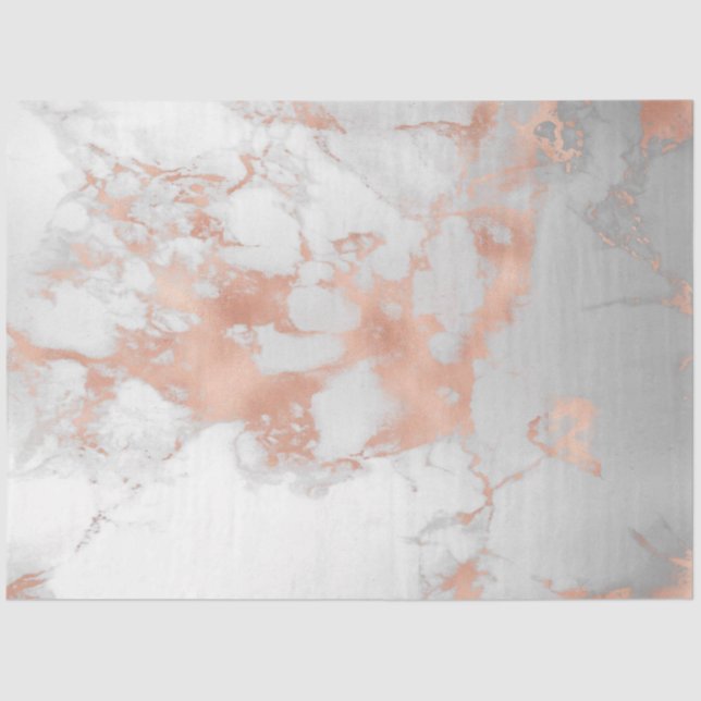 Papel De Seda Purpurina Rubor White Pink Marble Moderno (Anverso)