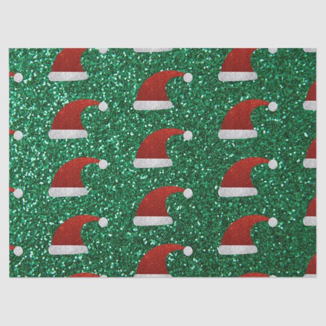 Papel De Seda Purpurina Santa Hat (Anverso)