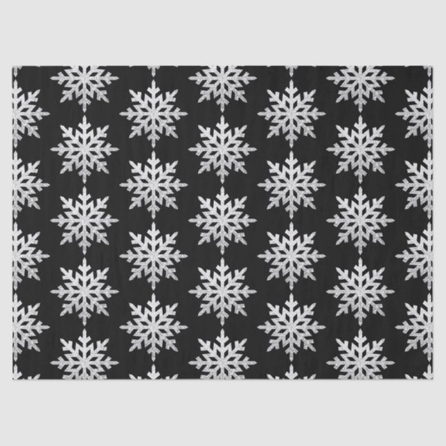 Papel De Seda Purpurina Silver Snowflake (Anverso)
