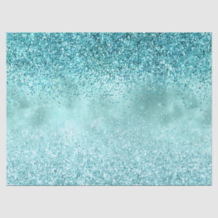 Papel De Seda Purpurina Turquoise Aqua Gold Glam