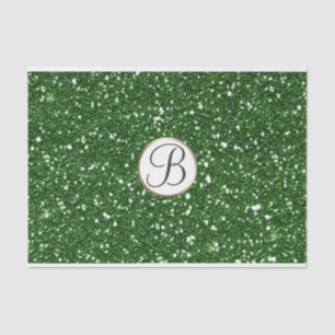 Papel De Seda Purpurina verde Esparkle Glam Monograma Personaliz