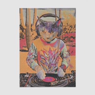 Papel De Seda Purr Mix-a-Lot, Dj Kitty Spins Tunes Estilizado