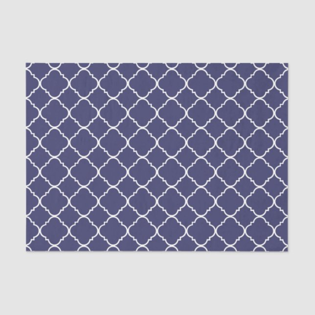 Papel De Seda Quatrefoil blanco púrpura (Anverso)