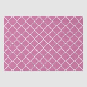 Papel De Seda Quatrefoil blanco y rosado
