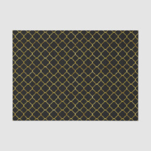 Papel De Seda Quatrefoil de oro negro de moda