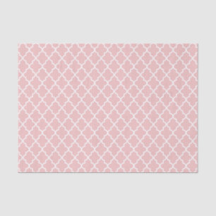 Papel De Seda Quatrefoil marroquí rosa claro moderno