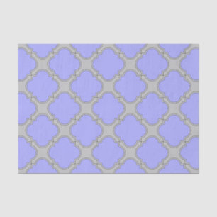 Papel De Seda Quatrefoil periwinkle y gris