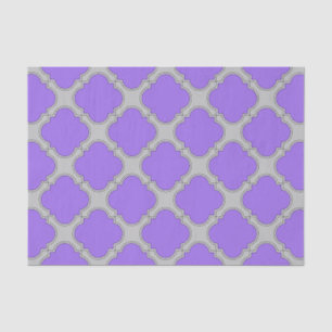 Papel De Seda Quatrefoil púrpura y gris