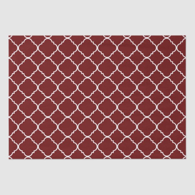 Papel De Seda Quatrefoil rojo y blanco (Anverso)