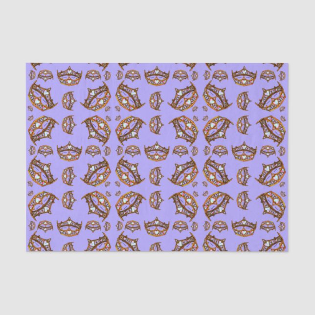 Papel De Seda Queen Hearts Gold Crowne Tiaras periwinkle (Anverso)