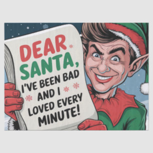 Papel De Seda Querido Papá Noel, he sido mal Navidad, diseño div