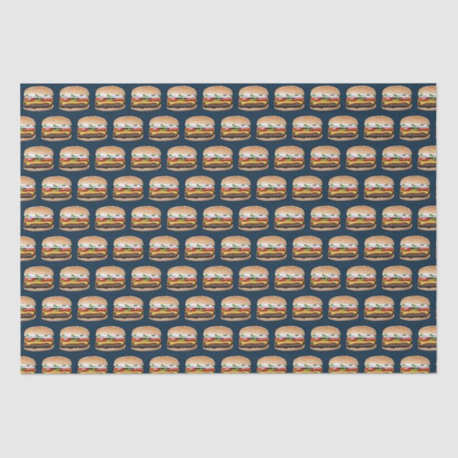 Papel De Seda Queso con temática gastronómica barbacoa Hamburger (Anverso)
