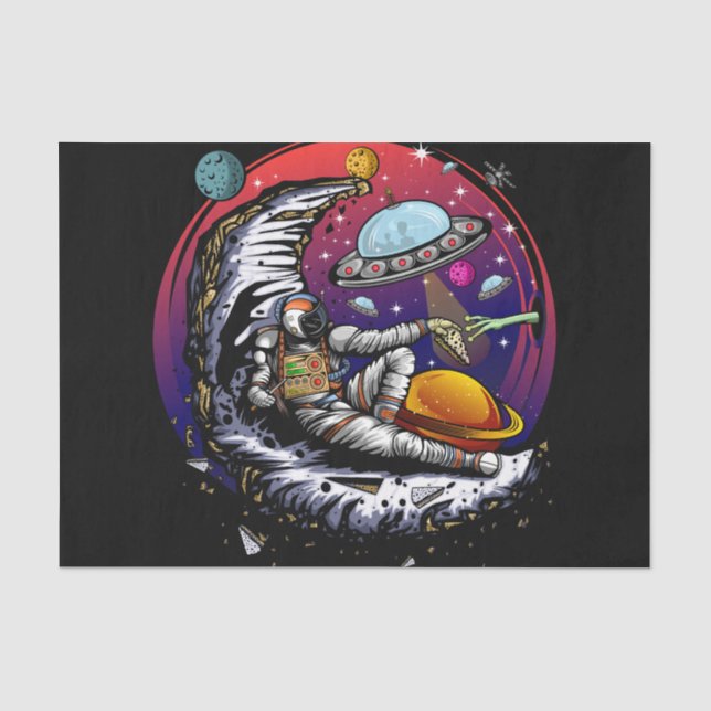 Papel De Seda Queso de la luna espacial (Anverso)
