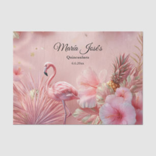 Papel De Seda Quinceañera de Flamenco Tropical, personalizado