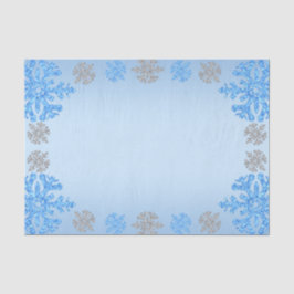 Papel De Seda Quinceañera Ice Blue Silver Snowflake