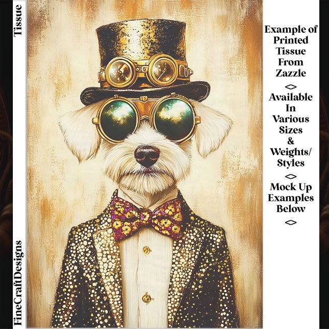 Papel De Seda Quirky Regal Steampunk Dog Portrait EA6 Decoupage (Subido por el creador)