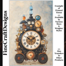Quirky Steampunk Clock Gears Levers R3 Decoupage
