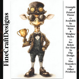 Papel De Seda Quirky Steampunk Giraffe, Copa de Trofeos AT9 Deco