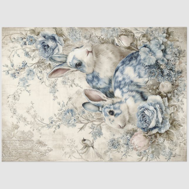 Papel De Seda Rabbit Pair Two Tissue Paper (Anverso)