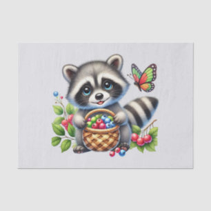 Papel De Seda Raccones de animales de bosque de pura raza