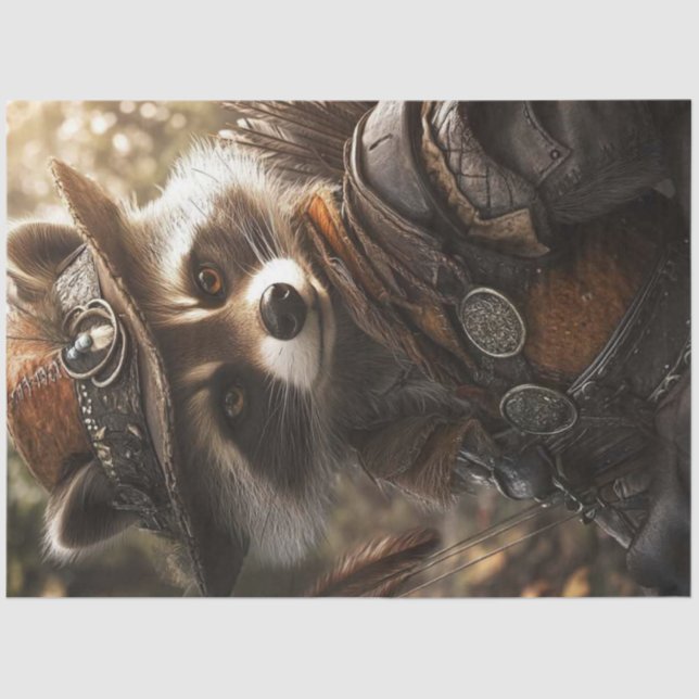 Papel De Seda Raccoon Robyn Hood Antropomórfico Desnudo (Anverso)