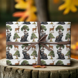 Papel De Seda Raccoon y Deer Woodland