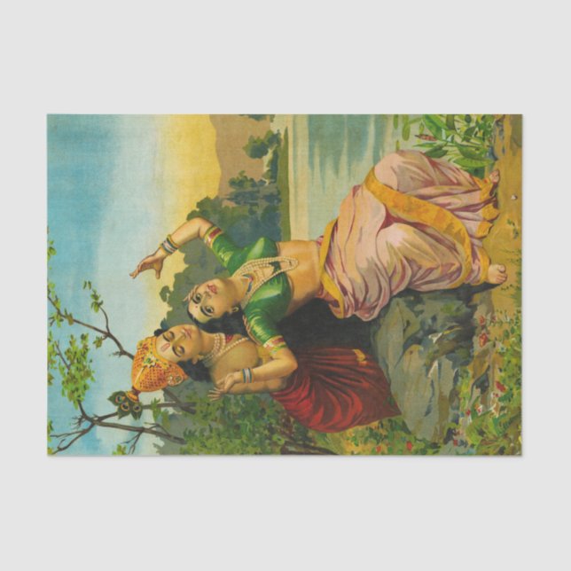 Papel De Seda Radha Bilas de Raja Ravi Varma (Anverso)