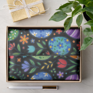 Papel De Seda Rainbow Easter Eggs and Flowers