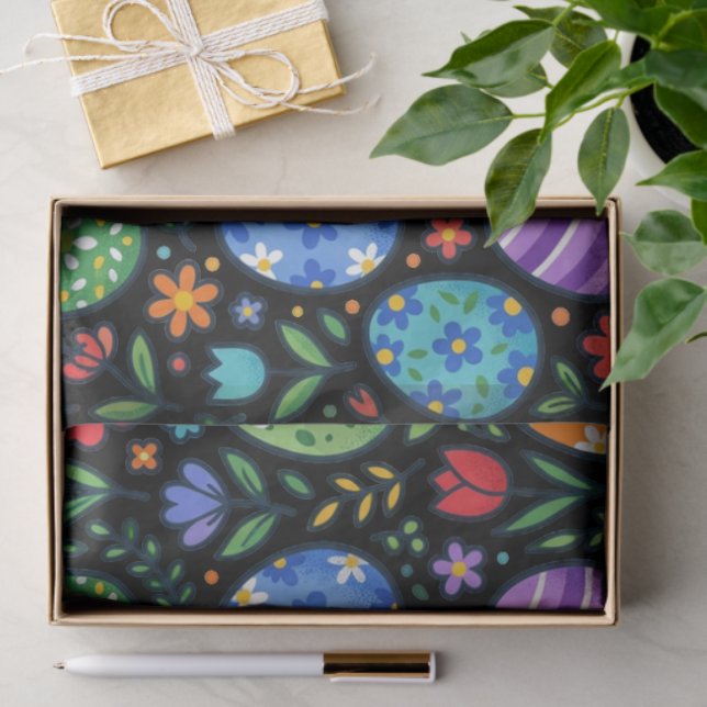 Papel De Seda Rainbow Easter Eggs and Flowers (Regalo )