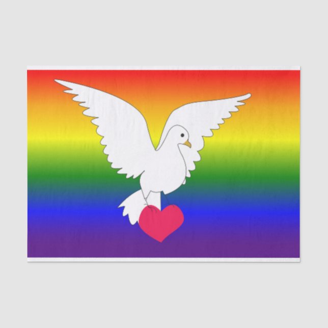 PAPEL DE SEDA RAINBOW HEART DOVE (Anverso)
