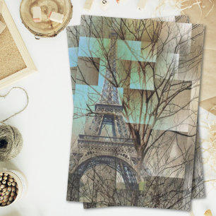 Papel De Seda rama de árbol de otoño francesa Torre eiffel de Pa