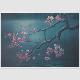 Papel De Seda Rama de flor de cerezo rosa, Chinoiserie