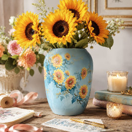 Papel De Seda Rama de Girasoles Vintage Blue Leaf Decoupage