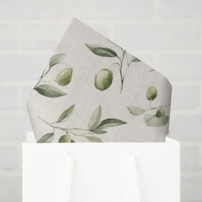 Papel De Seda Rama de oliva - Mediterráneo (Bolsa de regalo)