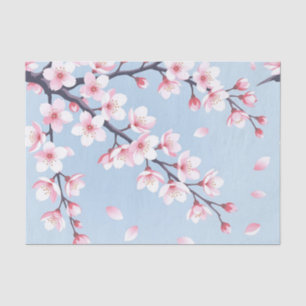 Papel De Seda Ramas de Flor de Cerezo Patrón Sereno