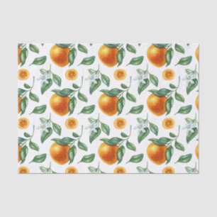 Papel De Seda Ramas de mandarina, hojas y flores