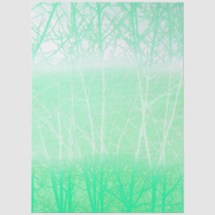 Papel De Seda Ramas Verdes Menta Niebla Helada
