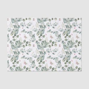 Papel De Seda Ramas y flores de hoja de eucalipto de color de ag