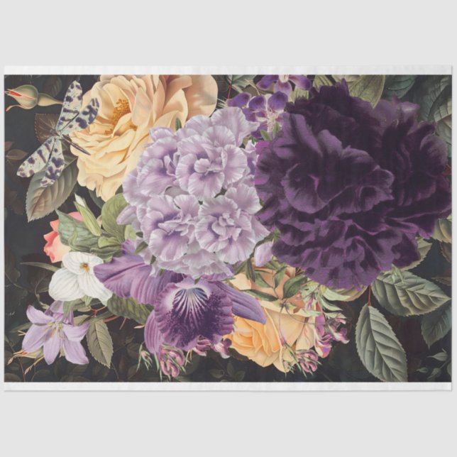 Papel De Seda Ramblas moradas amarillas-rosas rallando (Anverso)