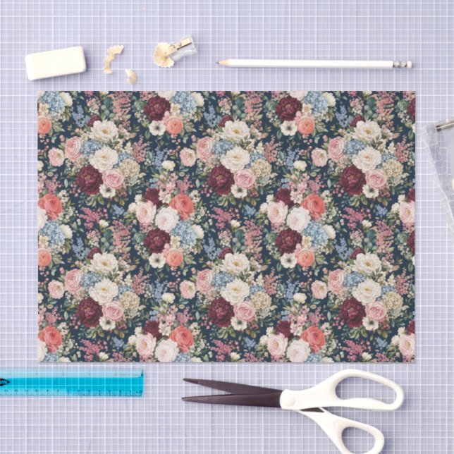 Papel De Seda Ramo Abundante de Mercado de Flores de Lujo (Artesanía)
