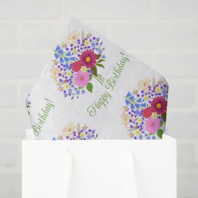 Papel De Seda Ramo de flores (Bolsa de regalo)