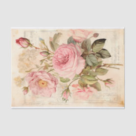 Papel De Seda Ramo de flores antiguas con rosas