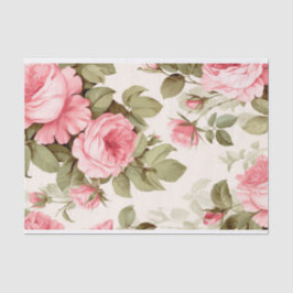 Papel De Seda Ramo de flores antiguas con rosas