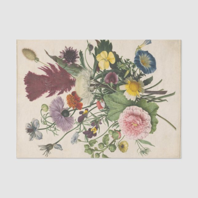 Papel De Seda Ramo de flores de anónimo (Anverso)