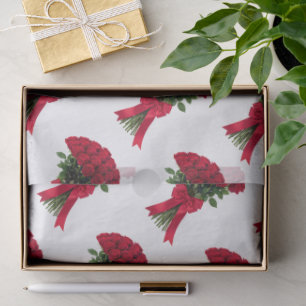 Papel De Seda Ramo de flores de rosas rojas románticas