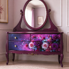 Papel De Seda Ramo de Galaxia de Rosa Púrpura Decoupage