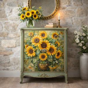 Papel De Seda Ramo de girasoles Decoupage Floral Otoño