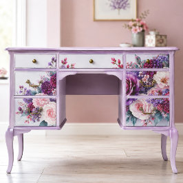 Papel De Seda Ramo de jardín de rosa amatista Decoupage