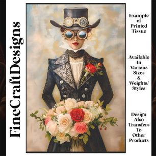 Papel De Seda Ramo de Novia Glamuroso Steampunk R7 Decoupage