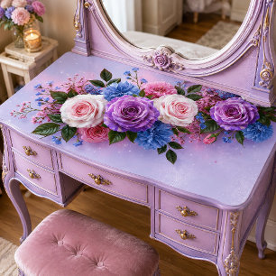 Papel De Seda Ramo de Rosa Lavanda Pastel Decoupage